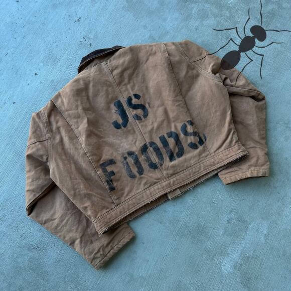 Vintage Y2K brown cropped Detroit style work wear jacket - Picture 6 of 8